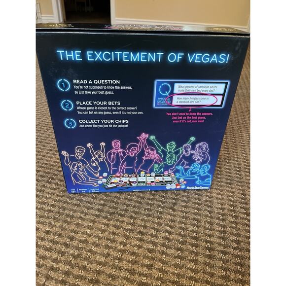 💙Wits & Wagers Board Game “It’s Vegas, Baby!” Edition 5+ Players Ages 13+ BNWOT - Picture 2 of 6